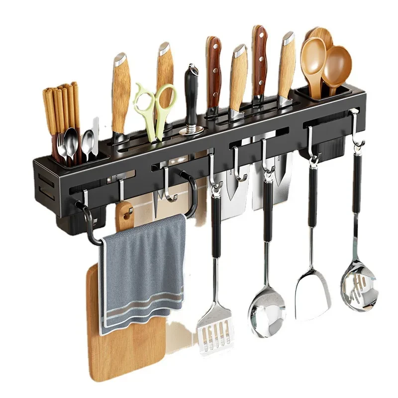 Wall Mounted Stainless Steel Knife Holder Kitchen Shelf