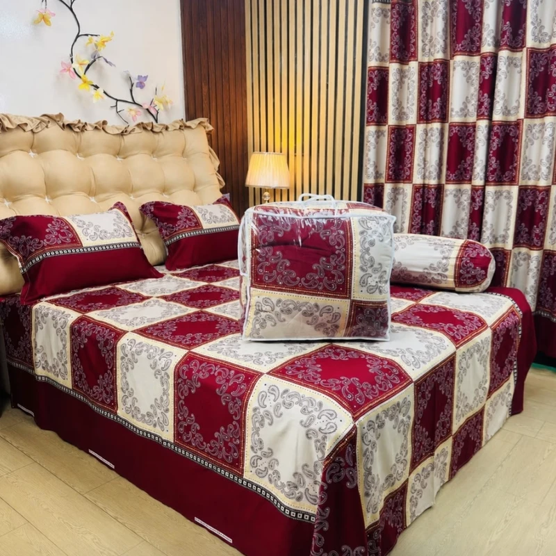 Twill Cotton Comforter Set 5 & 6 Piece | and WIndow cover 2 pcs-2