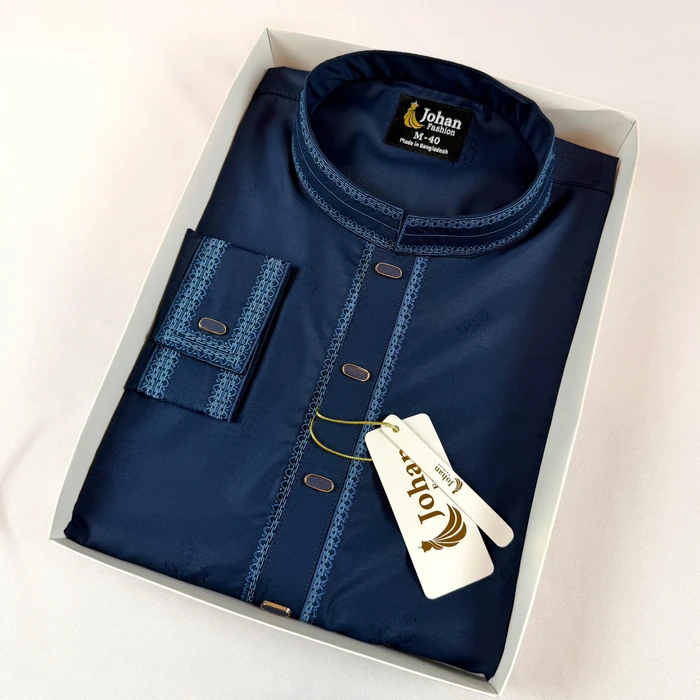 Water Blue Color Luxury Kaf Hata Panjabi