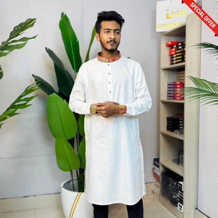 White Color Contrast Panjabi