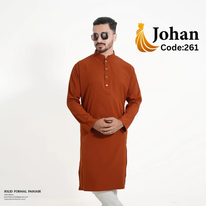 Solid Formal Panjabi Tiger Orange Color