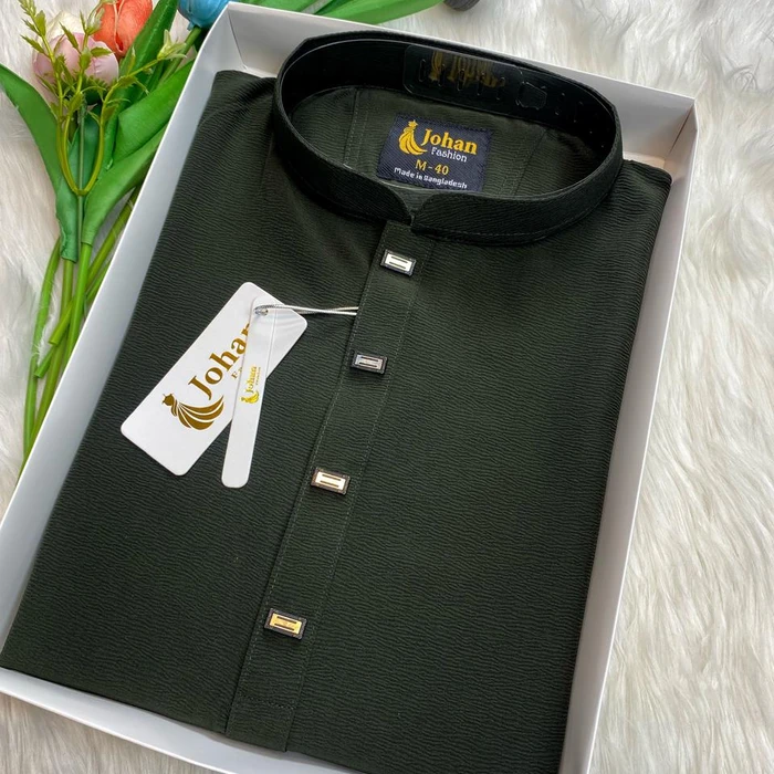 Zaffran Premium Formal Panjabi Olive Color