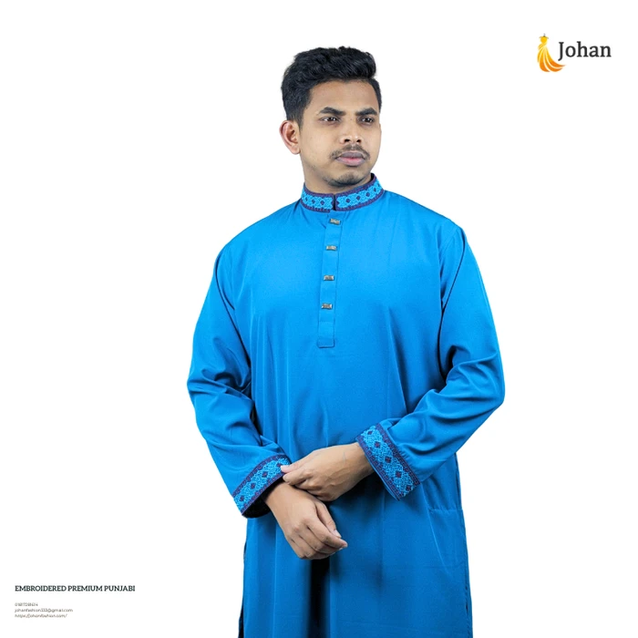 Embroidered Premium Punjabi Tory Blue Color