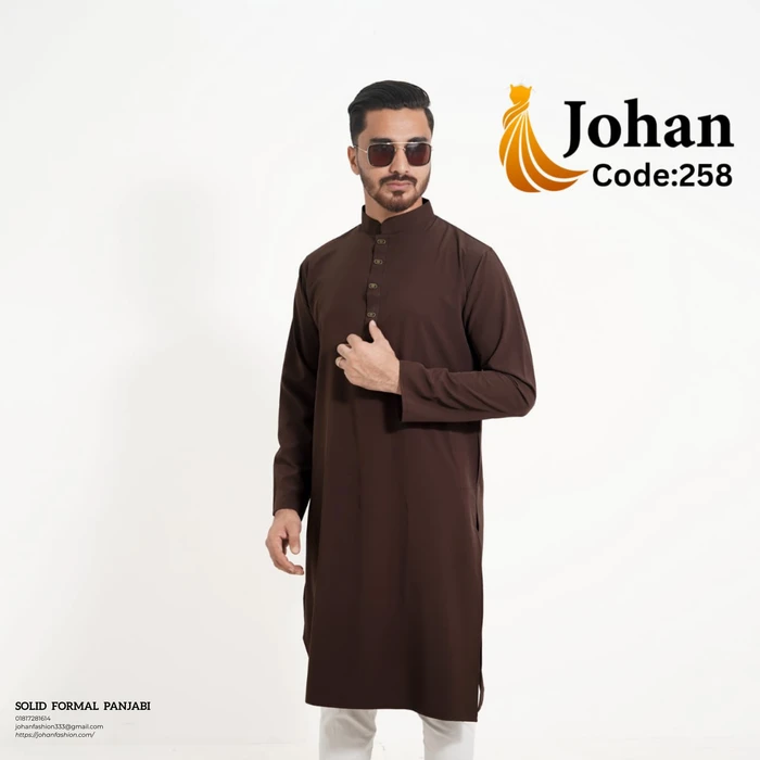 Solid Formal Panjabi Coffee Color