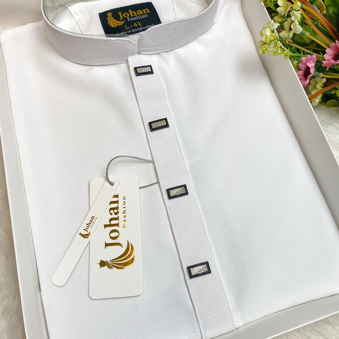 Zaffran Premium Formal Panjabi White Color