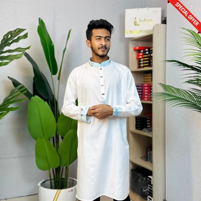 White Color Contrast Panjabi