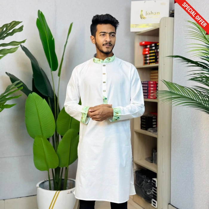 White Color Contrast Panjabi